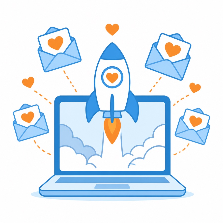 Cartoon email marketing campaign